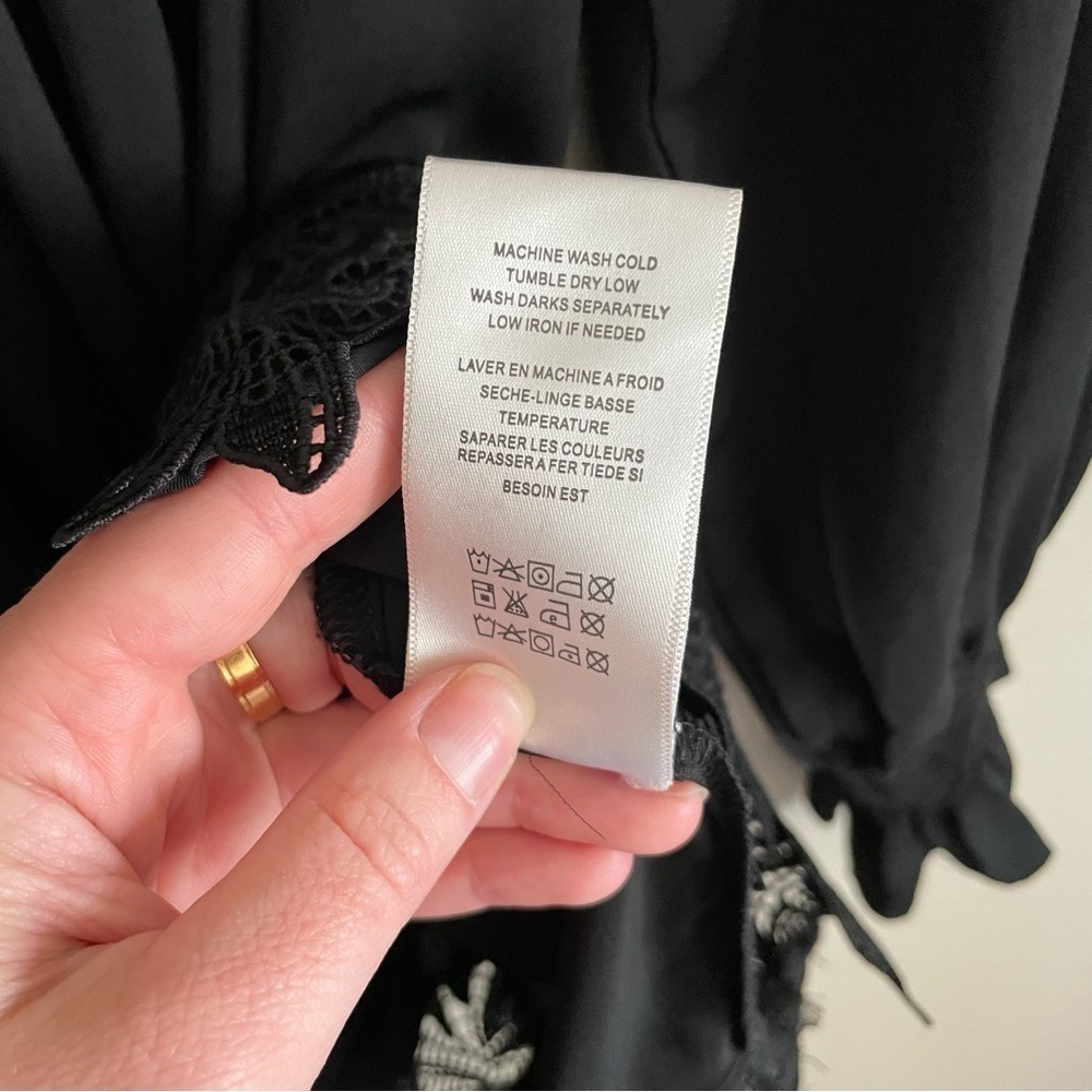 Eri + Ali Anthropologie Black Vettora Off The Shoulder Blouse Size Small - Picture 9 of 11